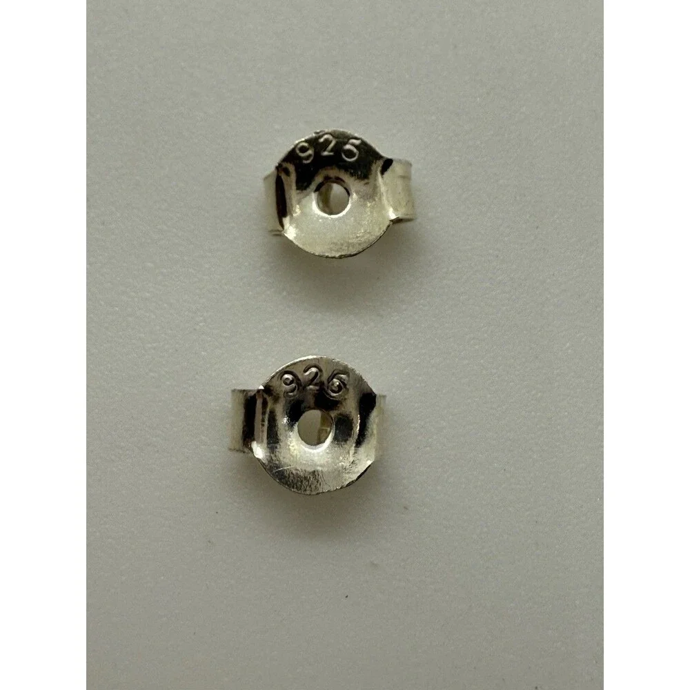 Vintage Heart Shaped Sterling Silver 925 & Marcasite Earrings Diamond Read Descr - Picture 4 of 12